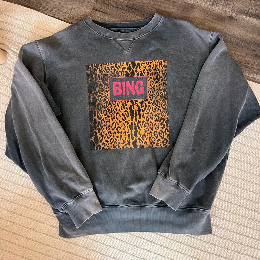 Anine Bing Ramona Leopard Sweatshirt size Medium